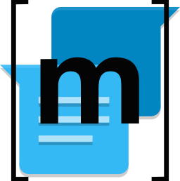 Graphic of overlapping speech bubbles with the letter 'm' prominently displayed in the foreground.